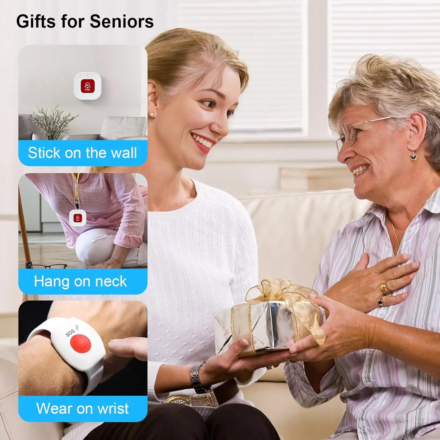 Tuya SOS WiFi sans fil soignant téléavertisseur système de bouton d'appel bouton d'alerte d'urgence pour personnes âgées Patient handicapé personnes âgées intérieur 6