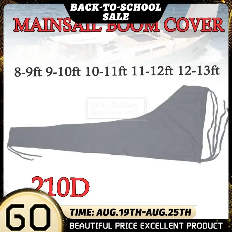 210D Sail Cover Mainsail Boom Cover Boat For 8-13ft Waterproof Anti UV Sunshade Dustproof Boom Sail boat cover
