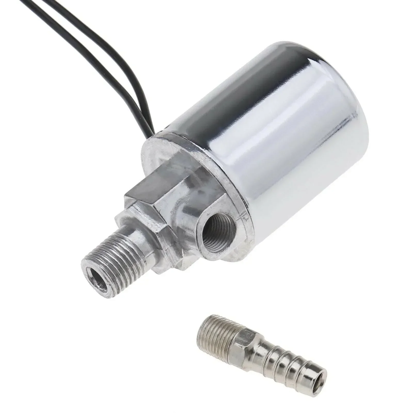 Valvola Solenoide Clacson Aria Cromata - Elettrovalvola 12/24V Per Veicoli Con Raccordo 1/4"
