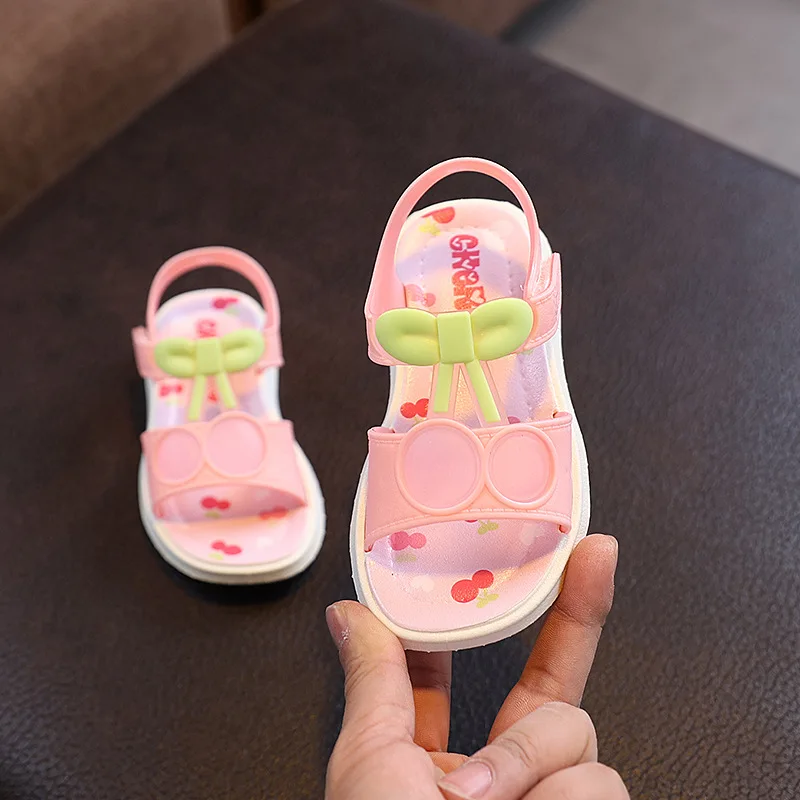 New Summer Baby Children Outdoor Sandals Simple Versatile Cute Cartoon Non-Slip Soft-Soled Boys Girls Infants Walking Shoes