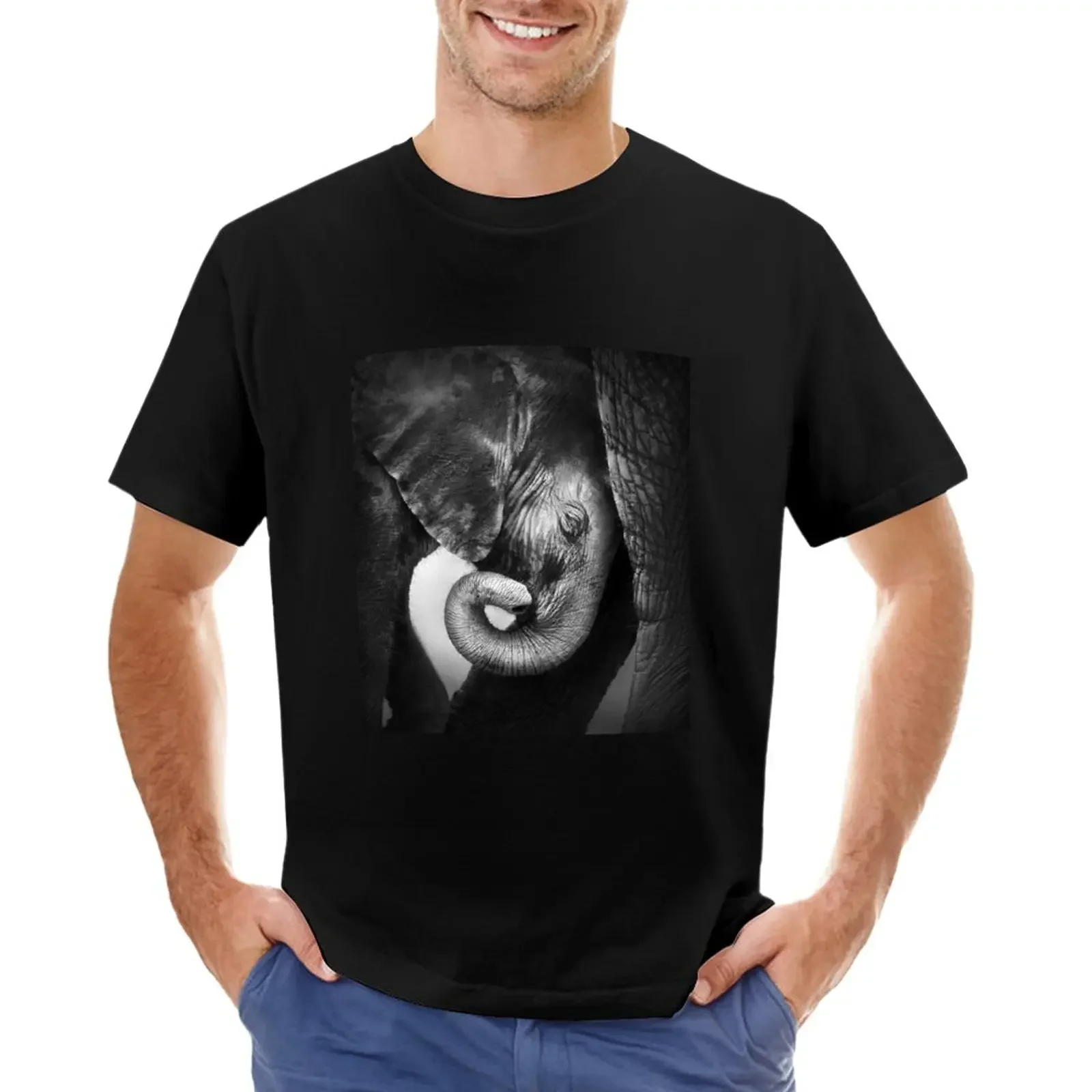 

Baby elephant close-up T-Shirt vintage clothes summer top korean fashion mens graphic t-shirts big and tall