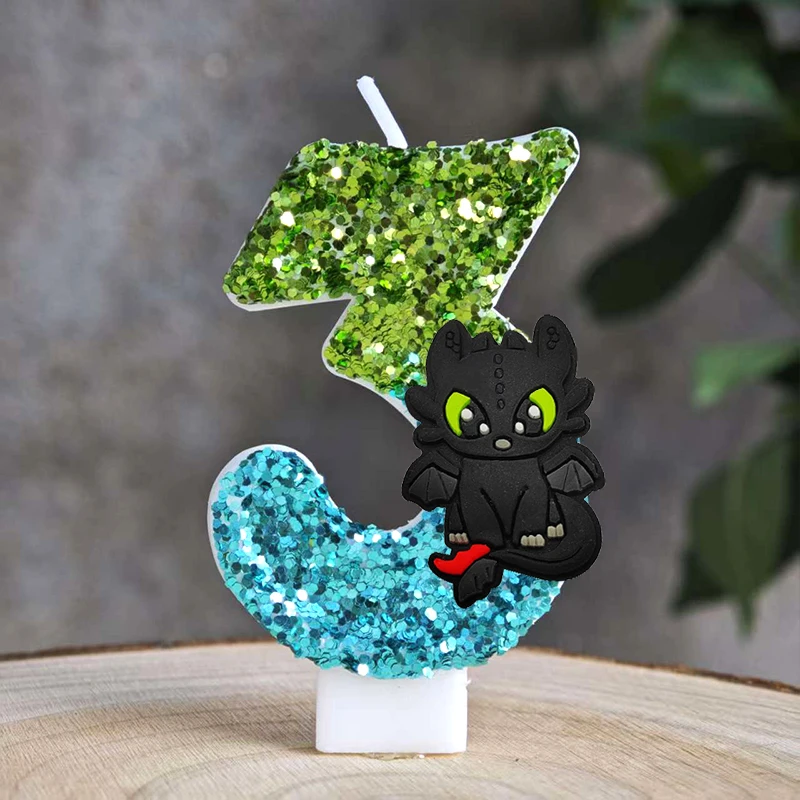 How To Train Your Dragon Themenkerze Nummer 0-9 Kerzendekoration Zahnlos Geburtstagstorten-Topper Babyparty-Dekoration Geschenk – Detail 24