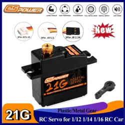 21g RC Servo DSPOWER Metal Brass/Plastic Gear for 1/14 1/18 1/16 Wltoys 144001 144010 RC Car Fpv Quadcopter Boat E-Revo Robot