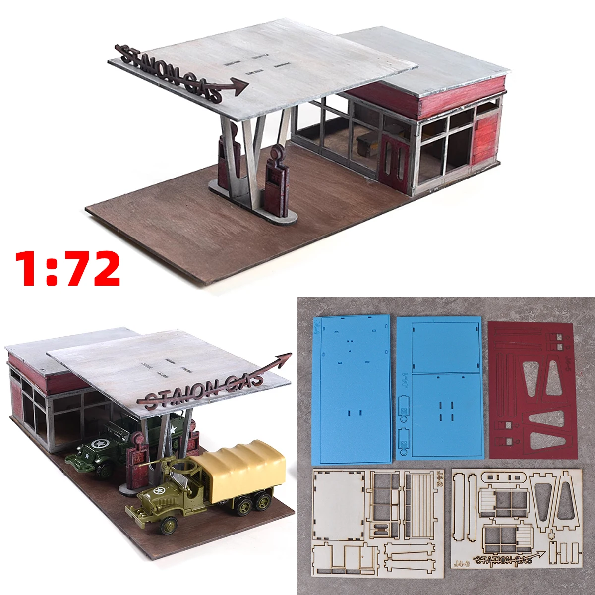 조립식 건축 모형 모래 테이블 주유소 휘발유 서비스 스테이션 현대식 자동차 스..