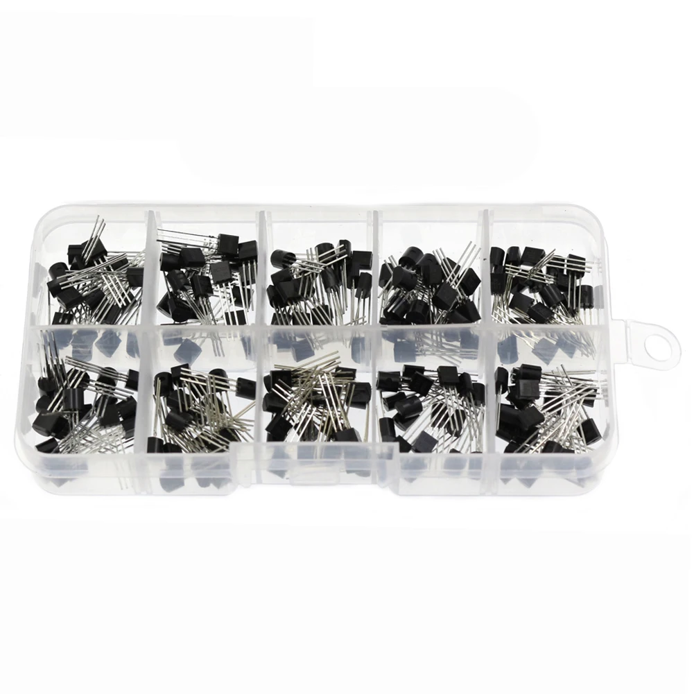 10 Values TO-92 200PCS Transistor Assortment BC327 BC337 2N2222 2N2907 2N3904 2N3906 S8050 S8550 A1015 C1815