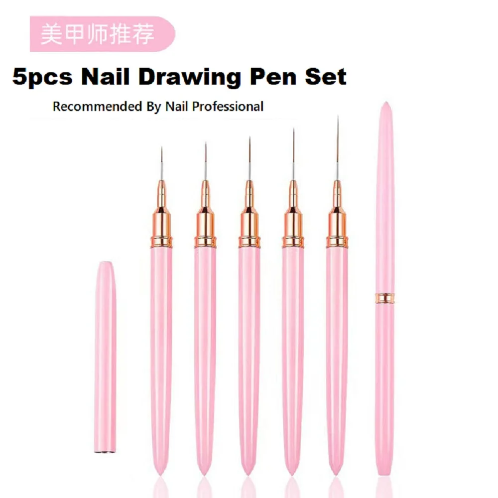 

French Stripe Nail Art Line Brush Tip Ultra-Thin Drawing Pen DIY Painting Lines Flower Painting Pen Manicure Tool 4/7/12/21/25mm