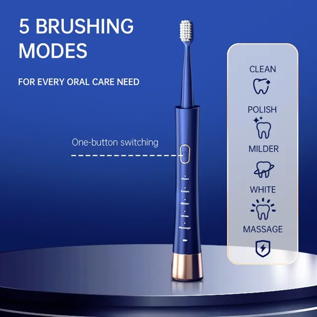 Jianpai Adult Male and Female Electric Toothbrush Hollow Cup Motor Type-c Charging 5-gear Mode Sonic Electric Toothbrush 2