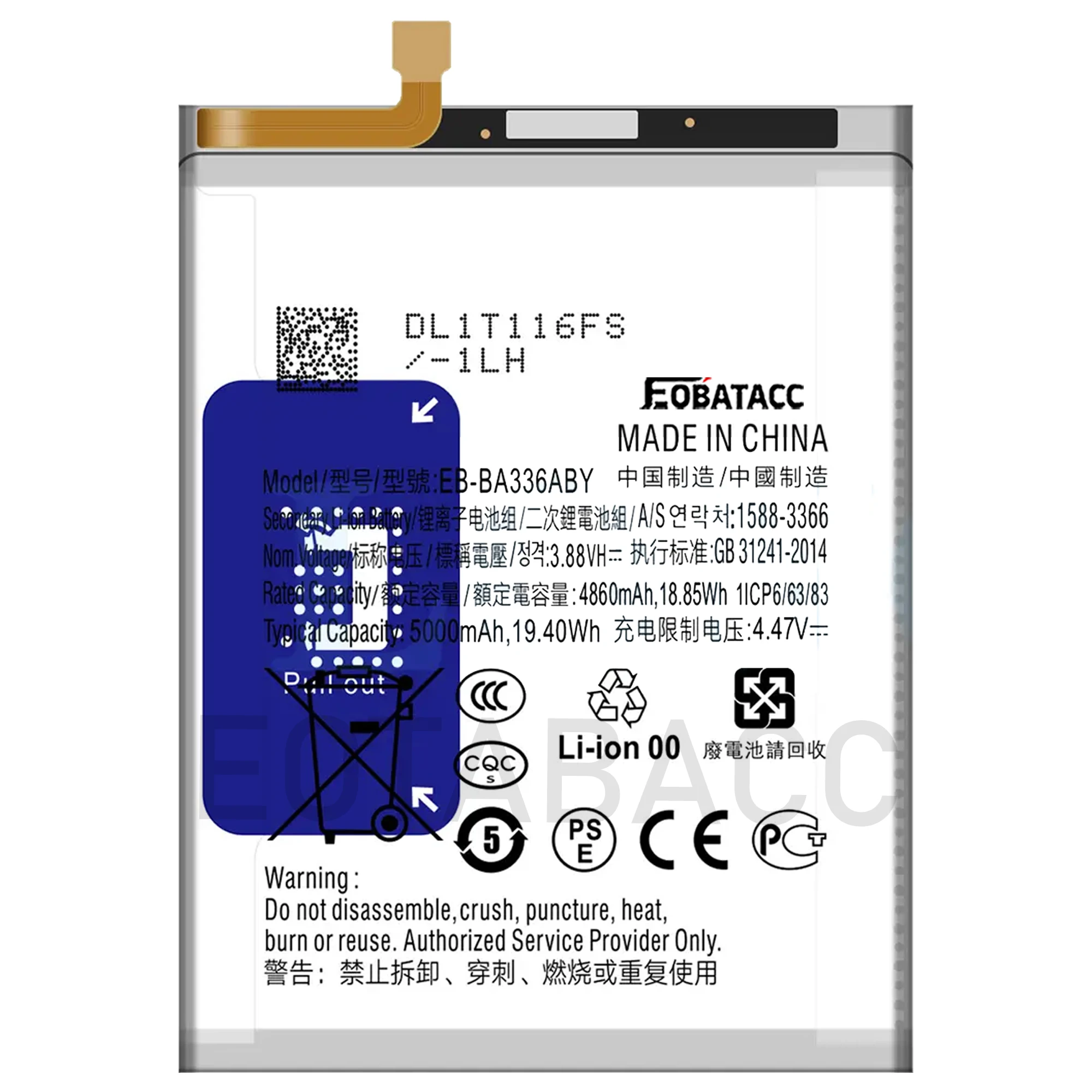 High Quality Original EOTABACC Battery Replacement Kit with Tools