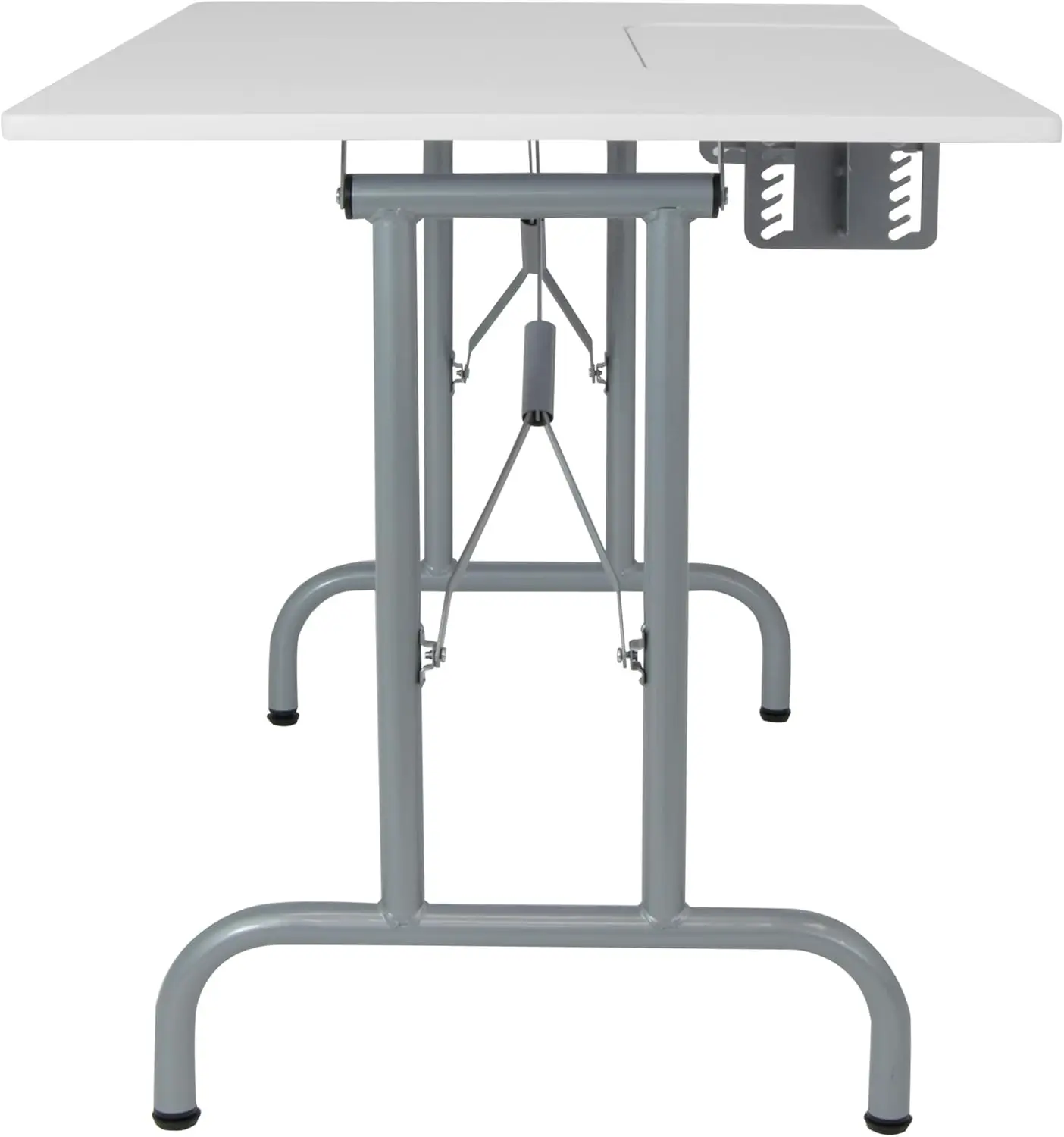 Sew Ready Folding Multipurpose Sewing Table - 47.5"" W X 28"" D Foldable White Hobby And Sewing Machine Table With Adjustable 5