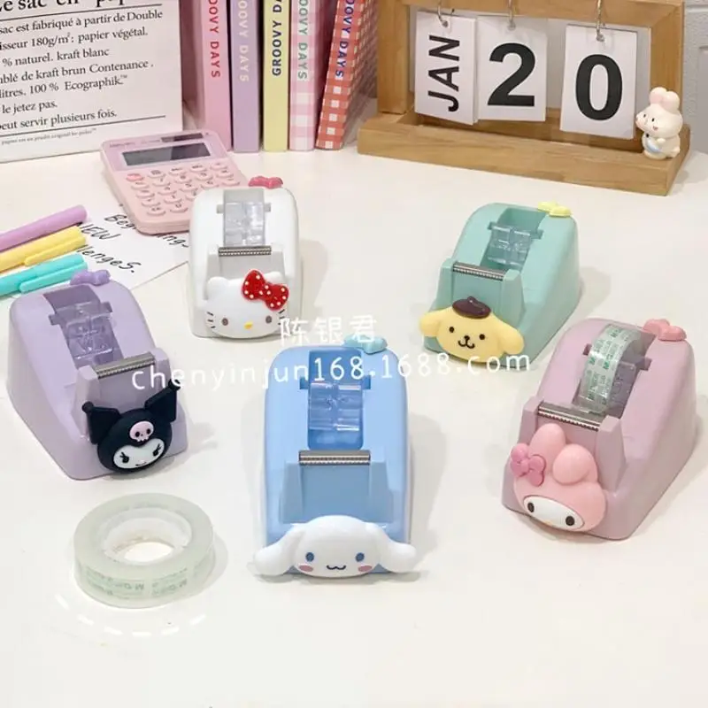 

Miniso Tape Cutter Kawaii Pochacco Hellokitty Mymelody Kuromi Cinnamoroll Anti Slip Desktop Tape Base Cartoon Ledger Tape Cutter