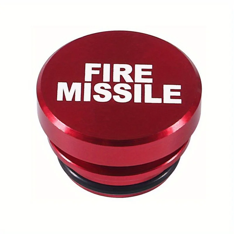 Coperture Accendisigari Auto In Metallo, 2x2.7 Cm, Design EJECT E Fire Missile, Rosse E Bianche