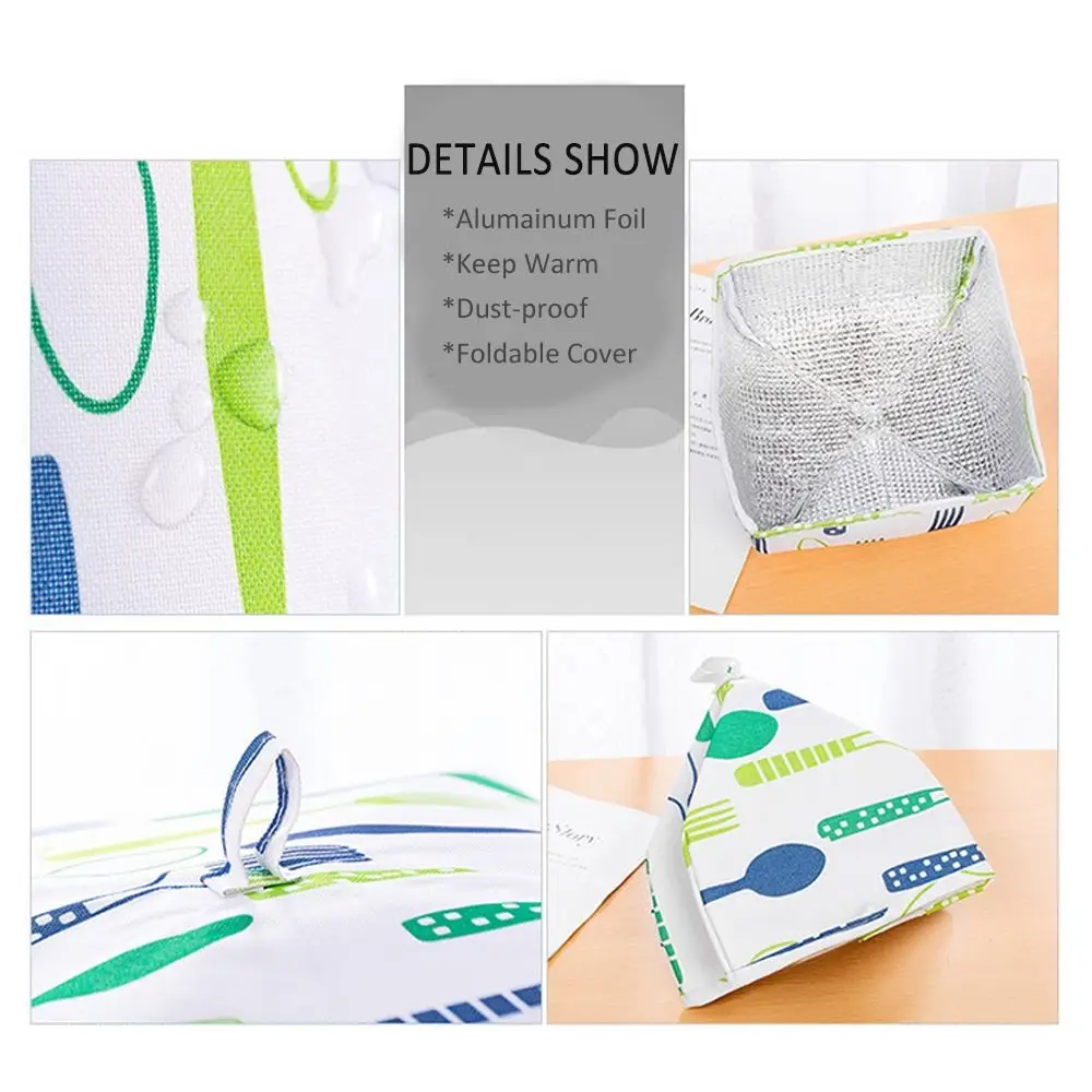 Foldable Kitchen Gadgets Food Cover Aluminum Foil Dust-proof Dining Table Cover Food Insulation