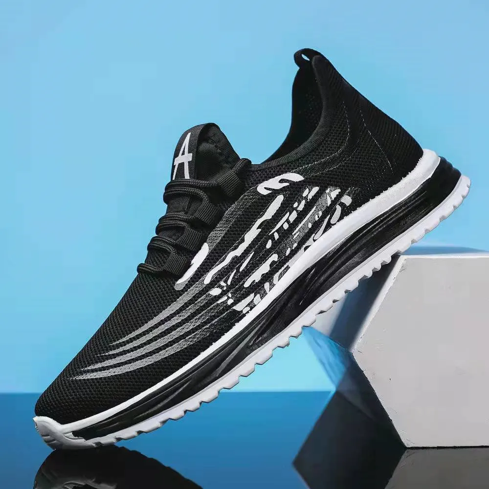

New Men's Casual Shoes Lace-up Men's Shoes Light Comfortable Breathable Walking Sports Soft Sole Heightening Shoes