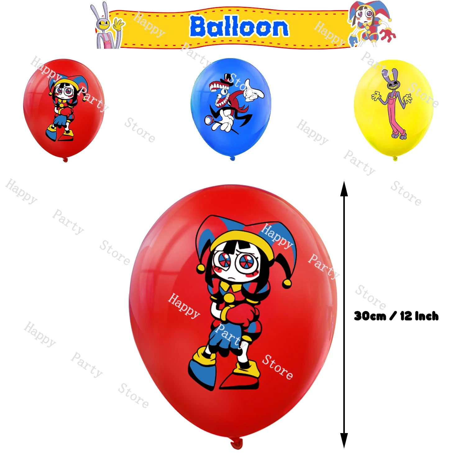 The Amazing Digital Circus Birthday Party Supplies Balloon Banner Backdrop Cake Topper Party Decoration Baby Shower images - 6