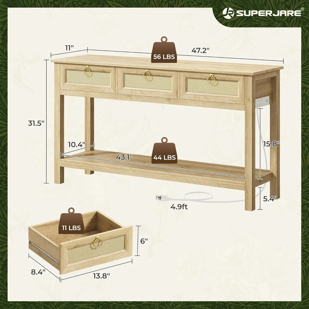 Rattan Console Sofa Table 2