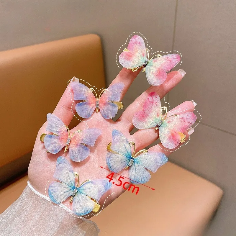 움직이는 나비 머리핀이 있는 어린 소녀의 헤어 액세서리, 움직이는 날개가 있는 어린이 헤어핀,  머리 장식, 십대 헤드기어