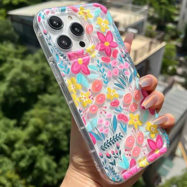 Flower Summer Pink Floral Phone Case For iPhone 13 11 12 14 15 16 Pro Max 16E XR X XS 7 8 Plus SE2 Shockproof Transparent Cover - Image 5