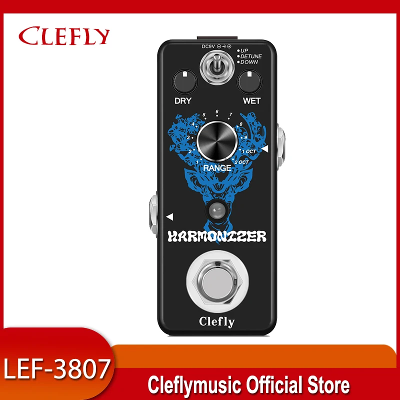 

CLEFLY Guitar Digital Harmonizer Pedals 3 Modes Original Signal To Create Harmony/Pitch Shift/Detune Effect Pedal LEF-3807