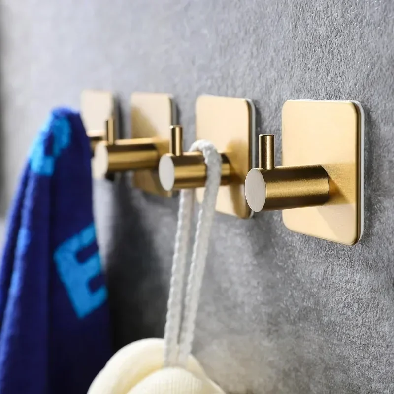 1/2/6 Stück Stark Klebende Wandhaken-Aufkleber, Kleiderhaken, Duschvorhang-Haken, Küchen- und Badezimmer-Handtuchhaken in Schwarz – Detail 4