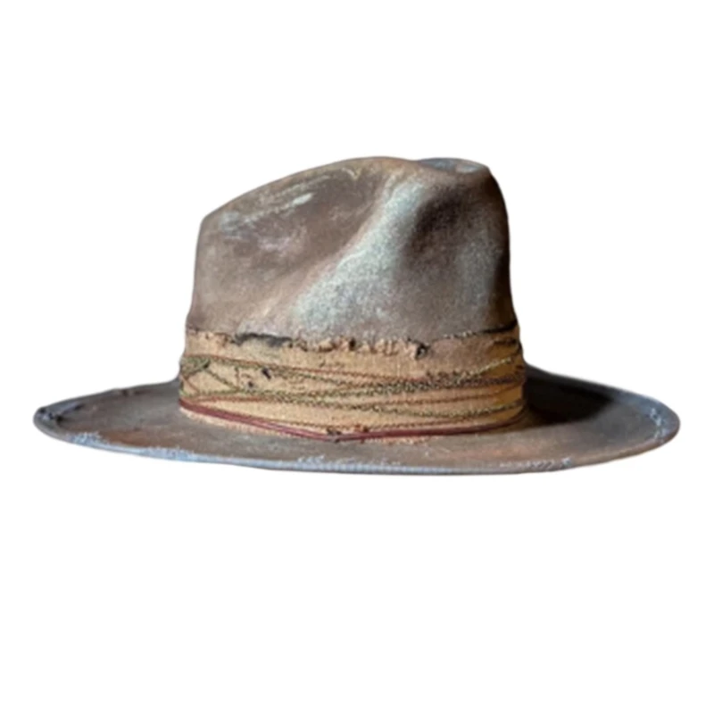 

Distressed Fedora for Men Women Unisex Wear Vintage Top Hat Magician Costume