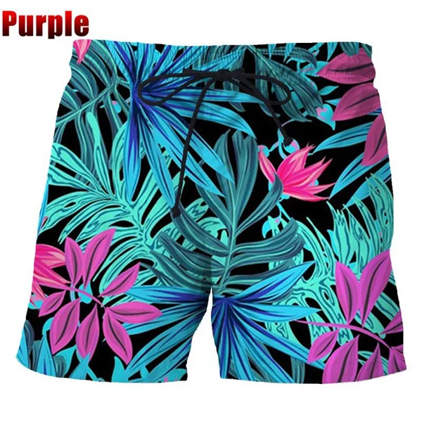 Summer Hawaiian Beach Shorts Quick Drying 3d Printed Palm Motif Swim Trunks Shorts Board Shorts Men Funny Beach Shorts 6