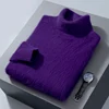 Sweater Men's 100% Pure Mink Fleece High Polo Pullover Knitted Loose Large Size Warm Winter New Long Sleeve High End Free Delive 1