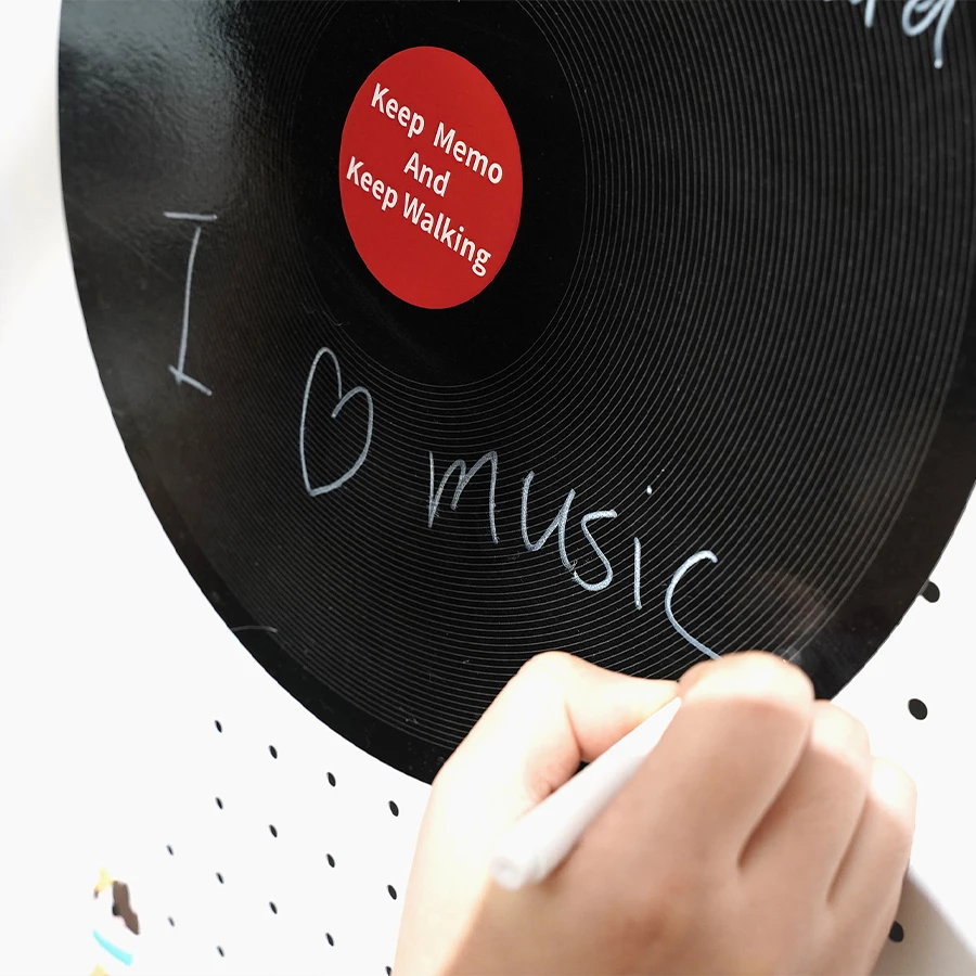 2pcs Vintage Style Record Soft magnetic message stickers Writing Blackboard Stickers Daily Locking Matters (With 2 pens)