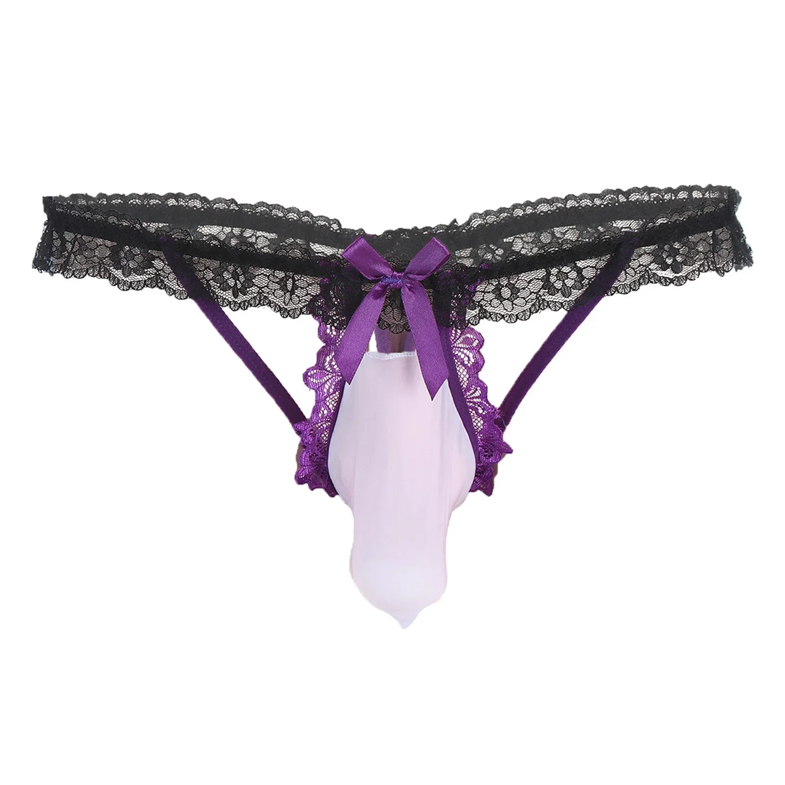 Homosexuell Herren Sissy Dessous Sexy Rüschen Spitze G-String T-Rücken Bulge Pouch Tangas Unterwäsche Exotische Sex Slips Crossdress Höschen 1