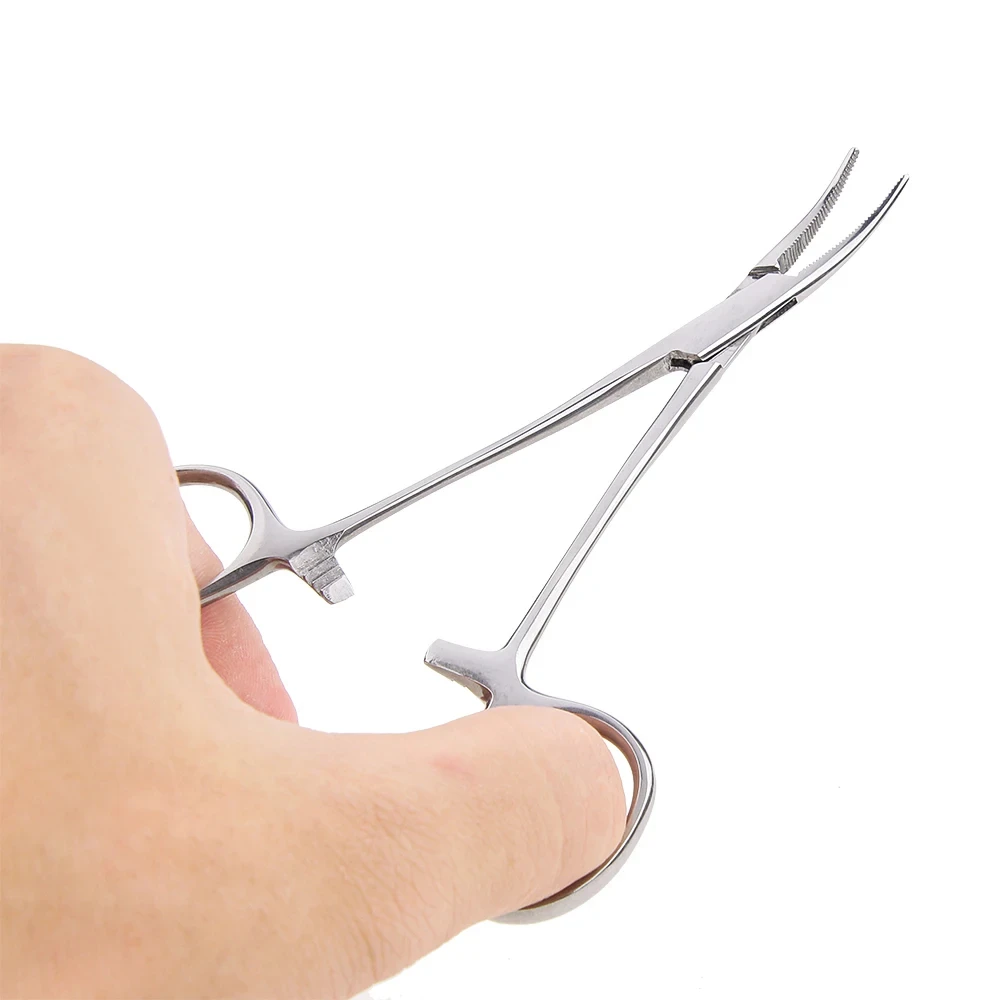 Surgical Forceps Hand Tool 12.5/16/18cm Stainless Steel Hemostatic Surgical Forceps Forceps Fishing Pliers Curved/Straight Tip