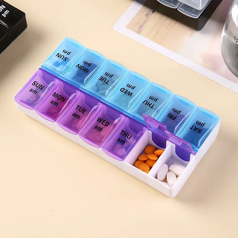 

14 Grids Portable Travel Pill Box Health Organizer Pills Container Storage Box Tablets Vitamins Medicine Fish Oils Pill Case