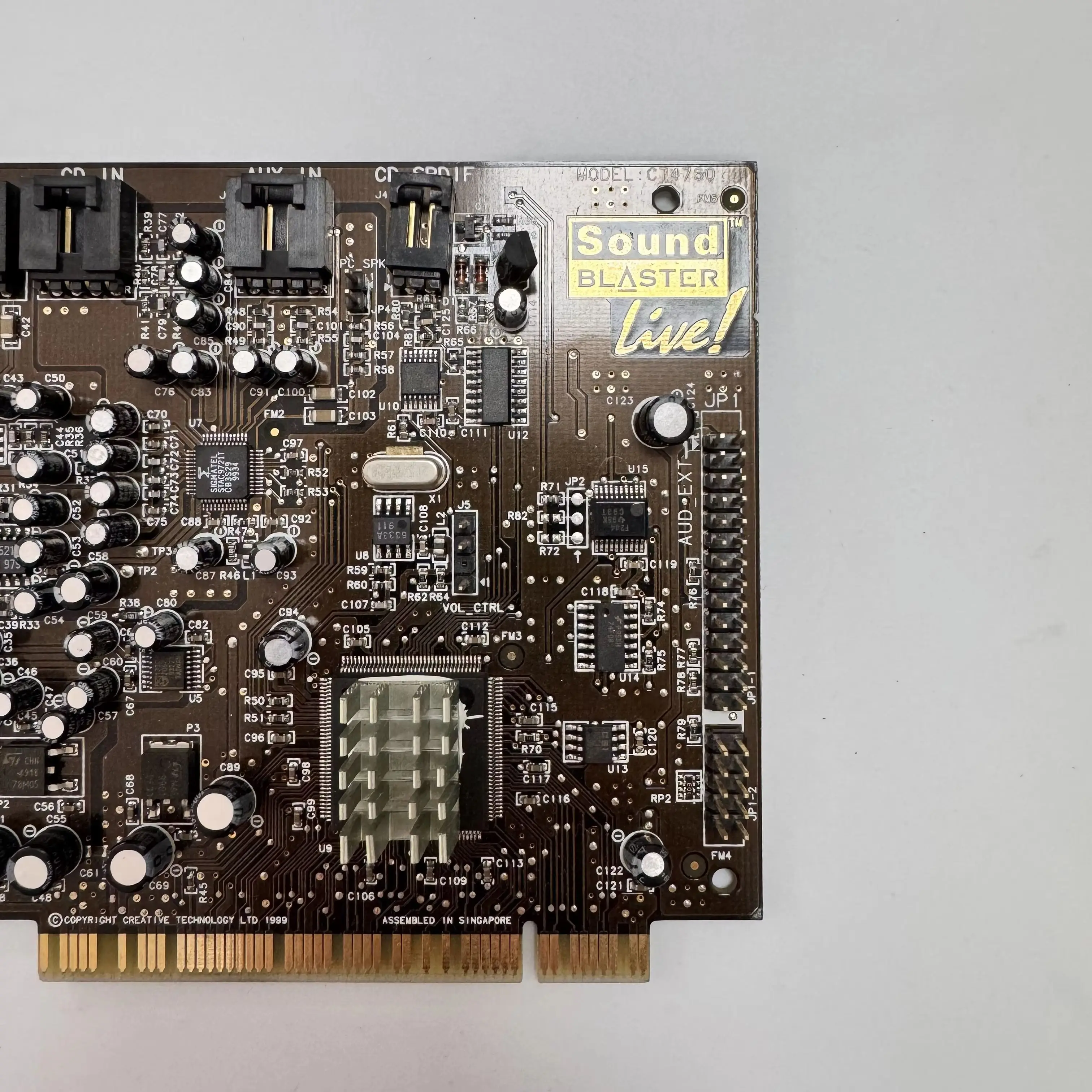 중고 사운드 카드 CT4760 PCI 슬롯 사운드 블라스터 라이브 EMU10K1-SEF 오디오 프로세싱 코어 192dB 다이나믹 레인지