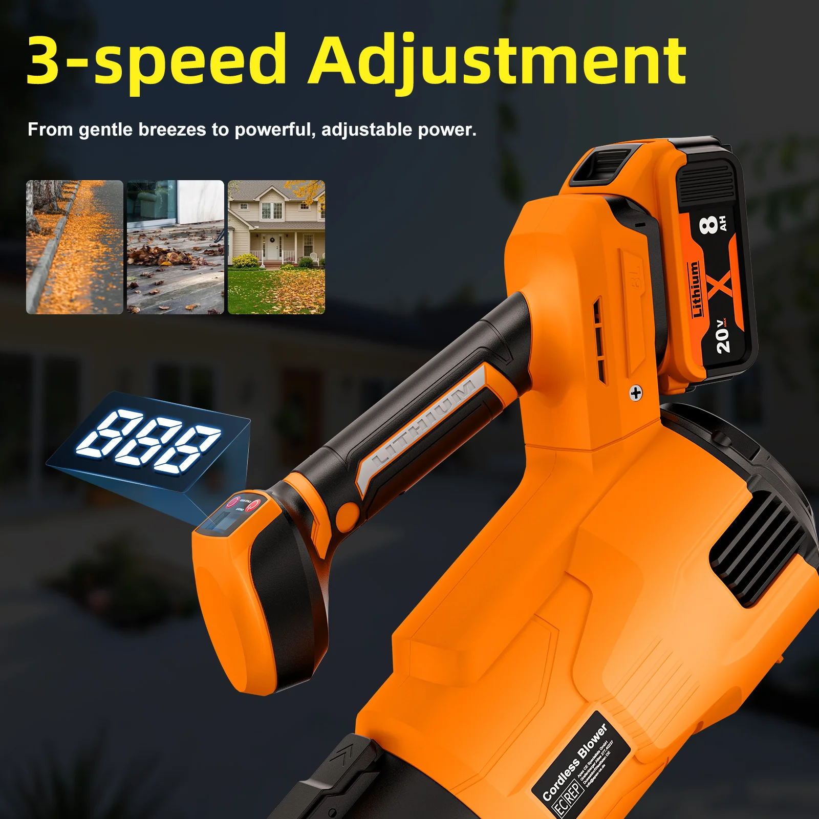 Bürstenloser Elektro-Laubbläser für Makita und DEWALT 18V Akku, 2-in-1 Turbo-Gebläse für Laub, Schnee, Gartenreinigung, Elektrowerkzeug – Detail 8