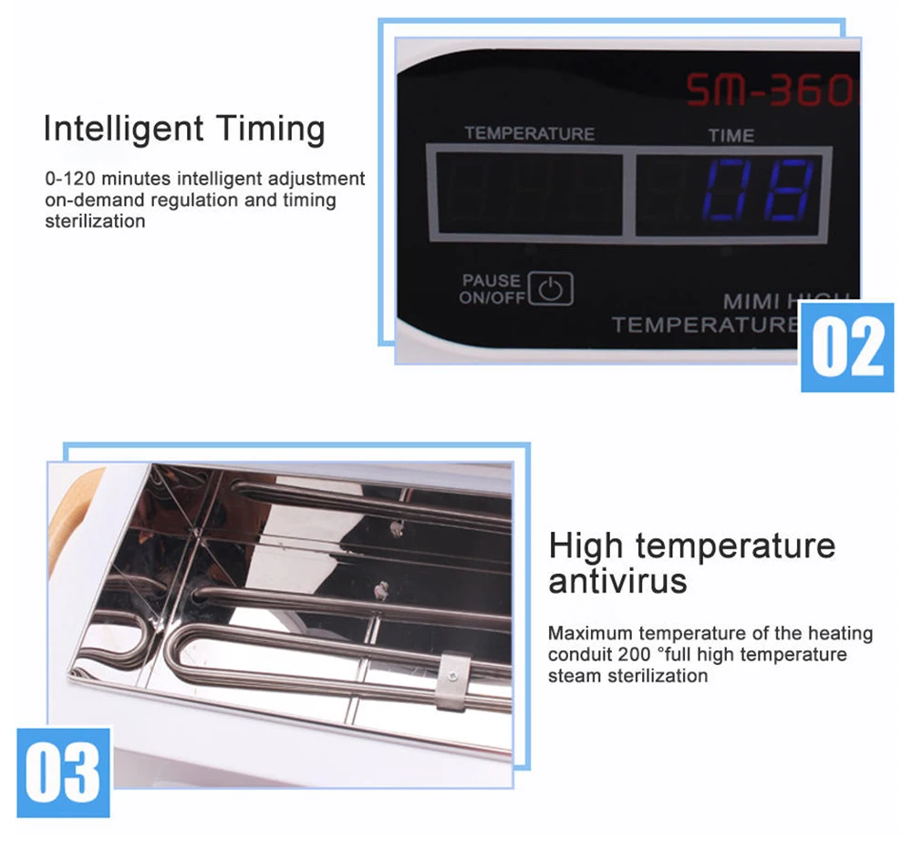 High Temperature Tool Sterilizer Dental Surgical Knife Nail Tool Disinfection and Sterilization Cabinet Suitable for BeautySalon