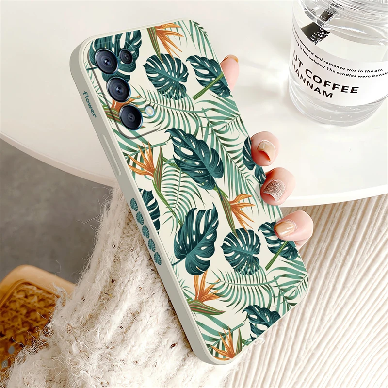 Silicone Flower Leaf Pattern Shockproof Phone Case Cover