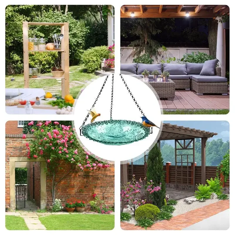 15inch Bird Baths Tub Bowl Basin Parrot Cage Hanging Bathing Box Parrot Bath Supplies Bath Room Feeders for Outdoor Patio bird bath supplies