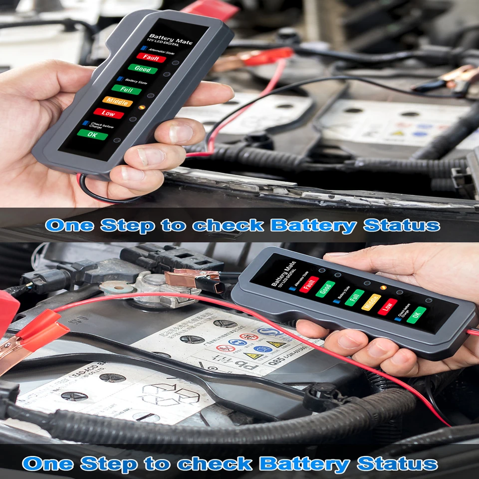 Tester Batteria Auto 12V DollaTek Con Display LED | Strumento Diagnostico Per Accendisigari E Alternatore, 6 Spie, Cavo 25 Cm, Sicurezza E Affidabilità