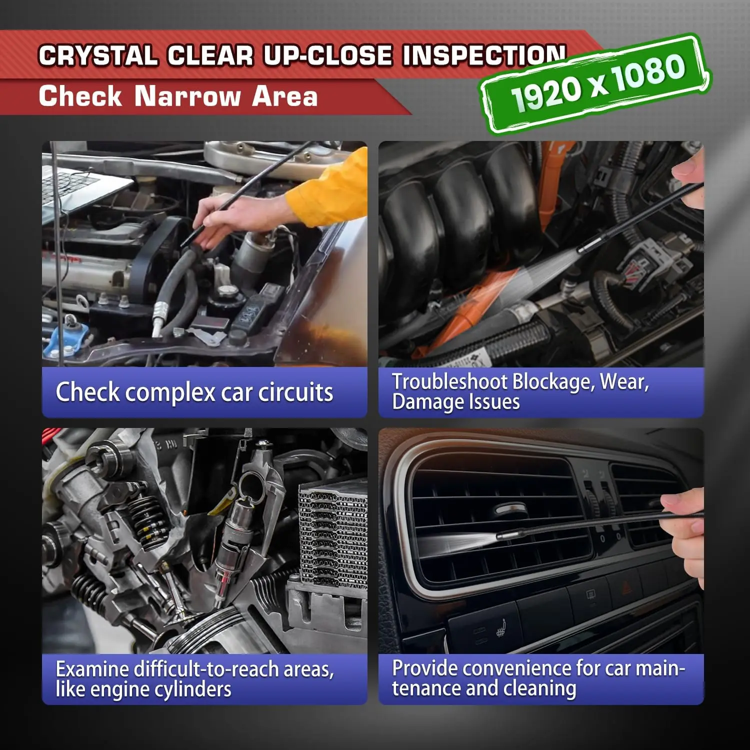 Autel MaxiVideo MV108S Automotive Inspection Camera 8.5 mm Image Head Support MK906BT MK908P MS906BT Elite 2 MS906TS MS906Pro 3