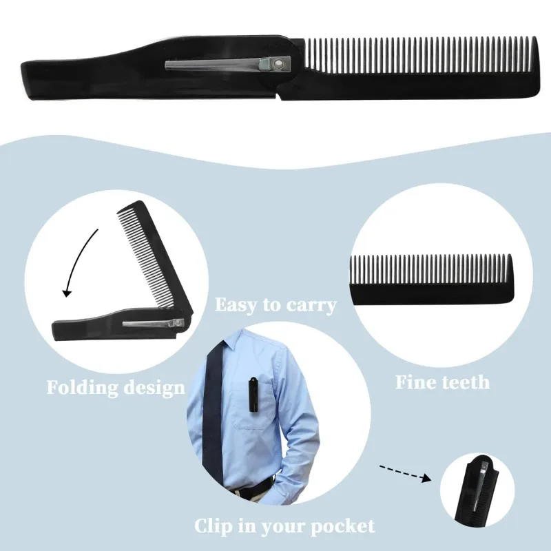 Foldable Folding Beard Hair Comb Moustache Styling Shaper Beauty Hairdressing Tool Styling Women Comb Hair Care Hair Combs Man 5