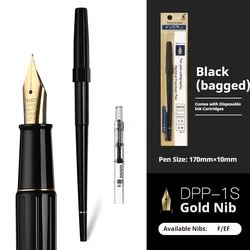 Elegant Slim Body Fountain Pen with Premium Alloy Nib for Calligraphy and Signatures (DPN - 1S BK Absorber )
