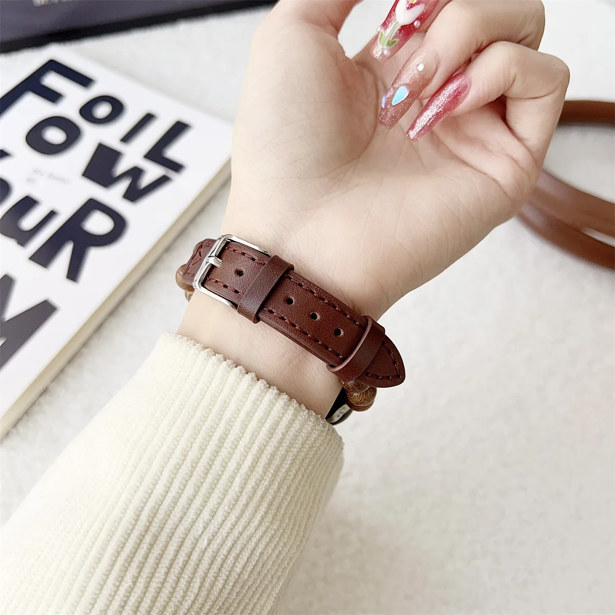 Smartwatch Band For Apple Watch Leather Strap Elegant Design_voghion.com