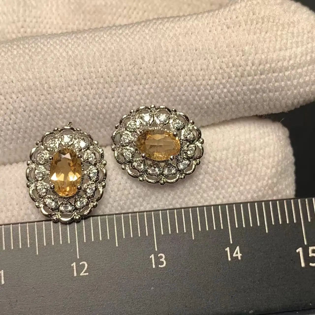 5*3MM Natural Citrine Stud Earrings For Women Real stainless steel Vintage Femme Gift Prevent Allergy Fine Jewelry Stone