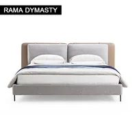Lit en tissu minimaliste moderne, chambre principale de luxe abordable italienne, 1.5 m, 1.8 m, coton et lin de haute qualité 2