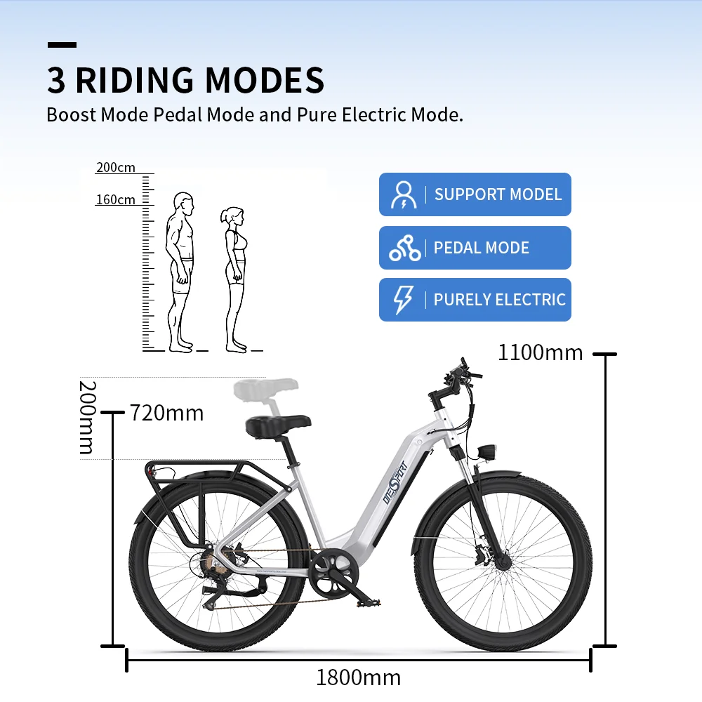 ONESPORT OT05 City Offroad-Elektrofahrrad 27,5-Zoll-Reifen 250W Motor 36V18,2Ah Akku Mountain-Elektrofahrräder – Detail 12