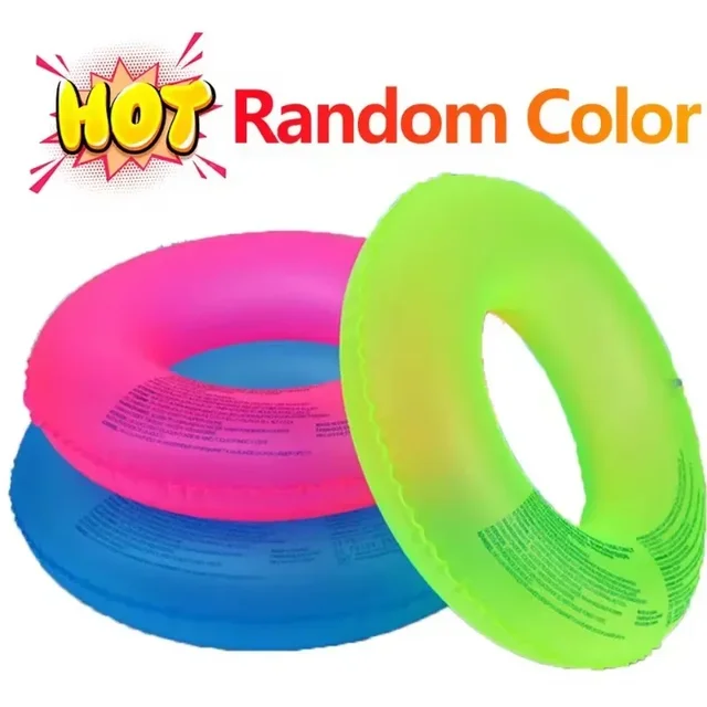 Fluorescent Inflatable Toys Outdoor Swimming Ring Color Random Summer Pool Beach Swimming Floating Water Toys for Kids Adults 5