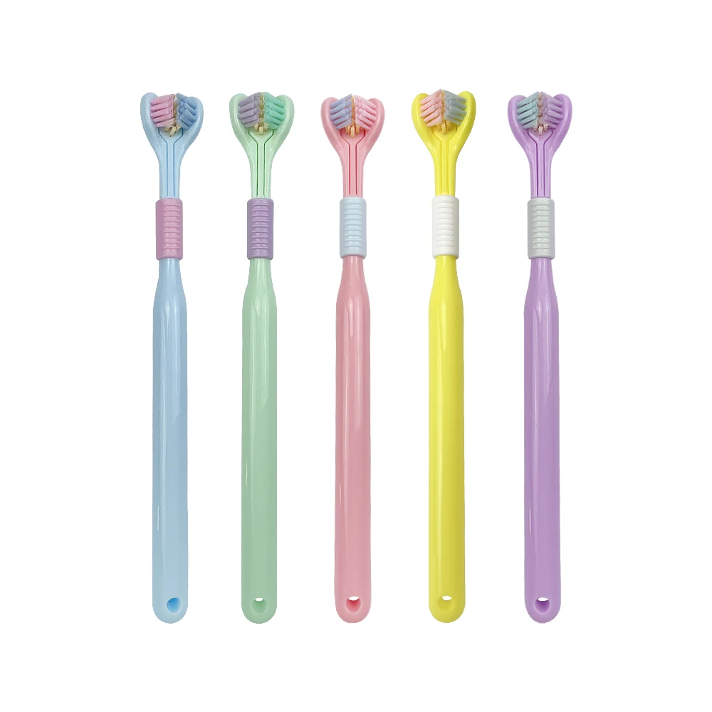 Adult Toothbrush Three-Sided Toothbrush Soft Bristle Teeth Whitening Brushes Tooth Brush 360&deg; Cleaning Teeth Brush Oral Care
