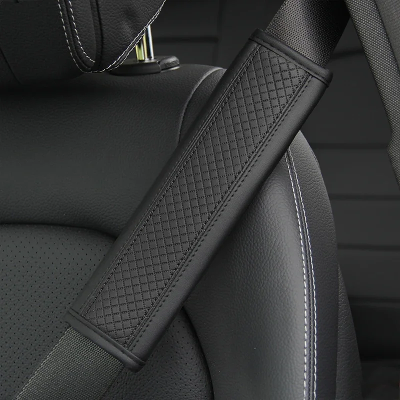 Premium PU Leather Seat Belt Shoulder Cover - Breathable and Protective Auto Interior Accessory