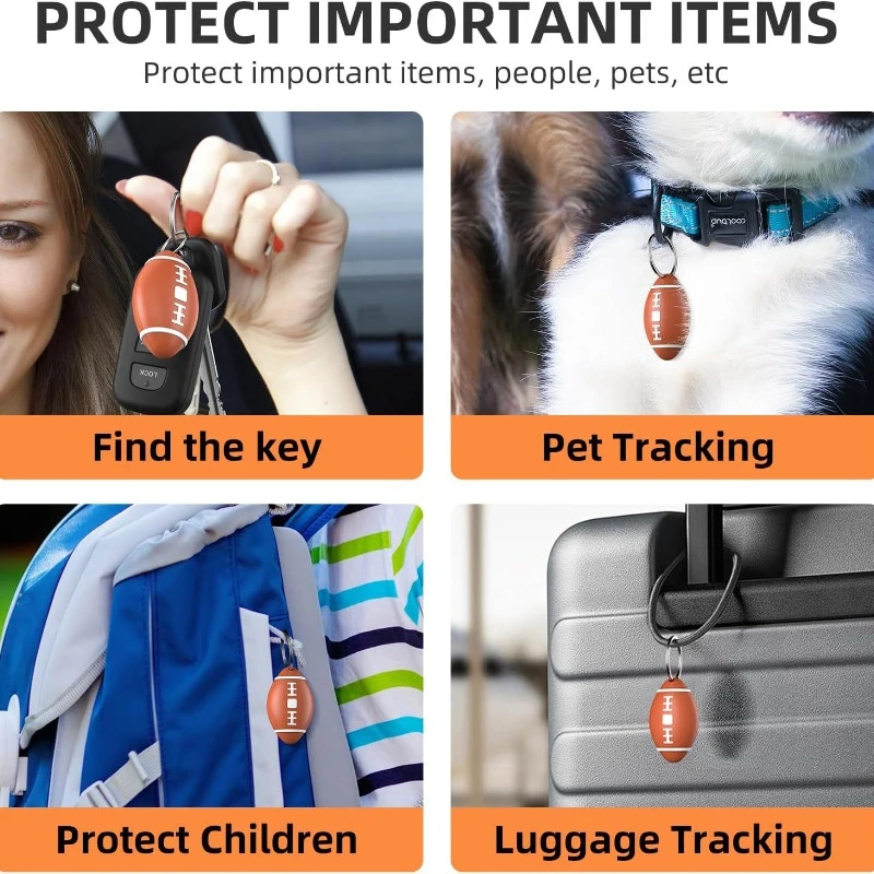 AirTag Compatible Pet Tracker: Key Ring/Collar Attachment with Worldwide Find My Network Support and MFI Certification for iPhon