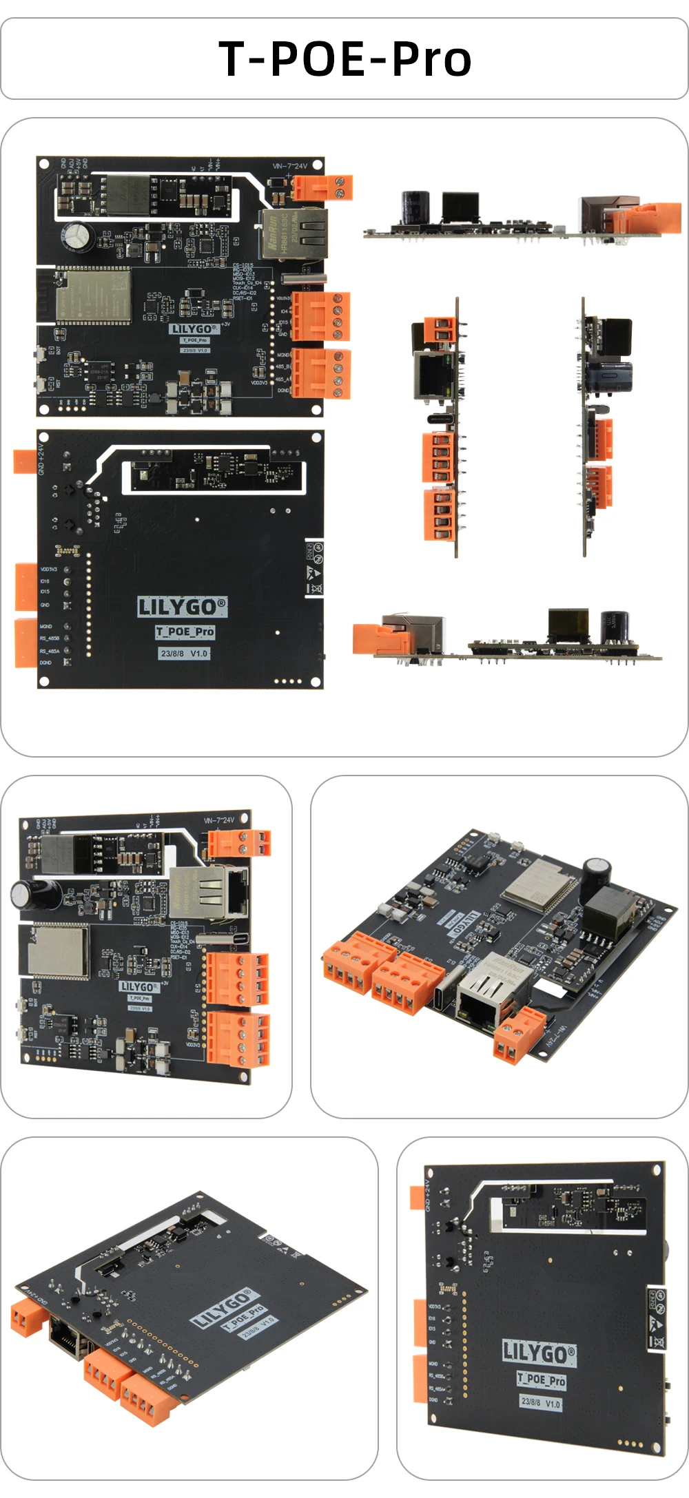 ® TTGO T-Internet-POE ESP32-WROOM LAN8720A Chip Ethernet Adapter And Downloader