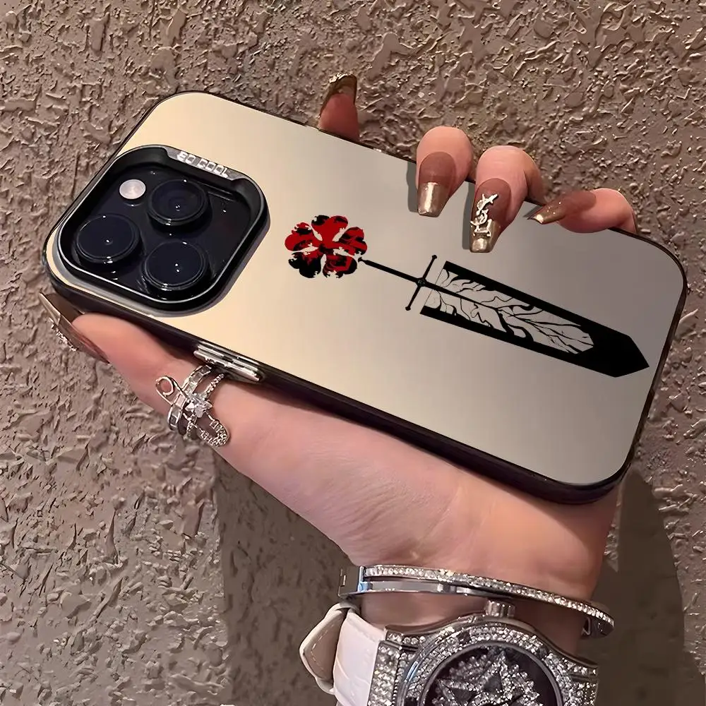 Aurora Matte Laser Shockproof Bumper Phone Case with Black Clover Logo
