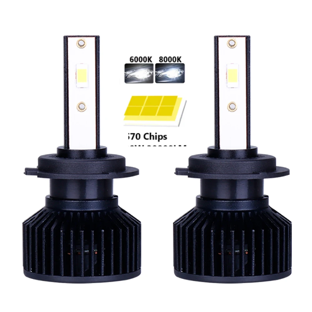 

2Pcs Super Bright CSP 120W 30000LM Led Car Headlight 6000K 9005/HB3 9006/HB4 H3 H1 H8 H7 H4/HB2/9003 H11 H9 9012 Fog Light Bulb